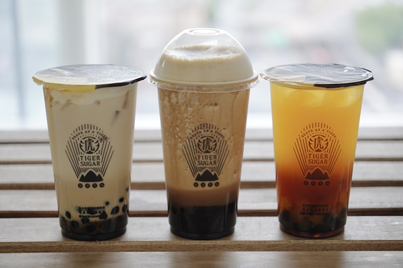 Three tiger sugar drinks lined up