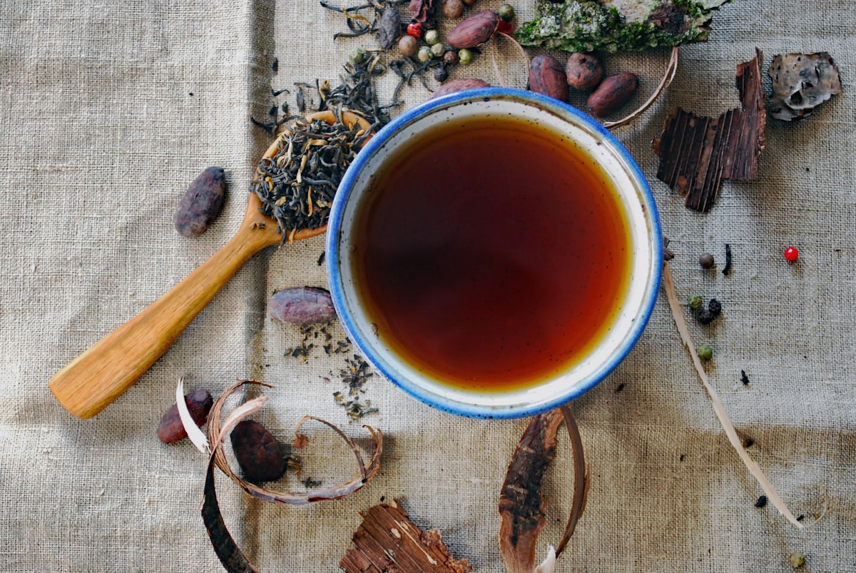 Traditional Chinese teaware arranged on a tea tray