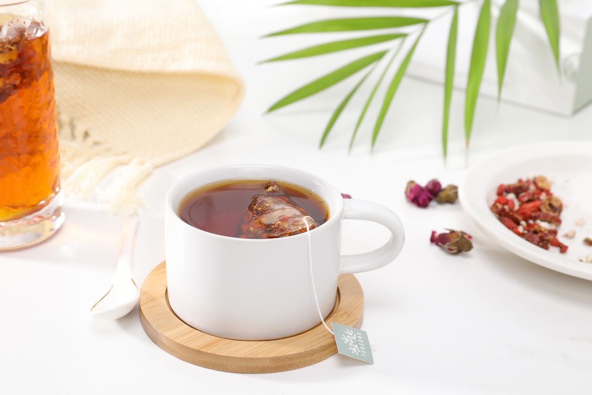 A peaceful tea moment in a cozy setting